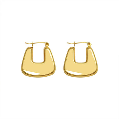 1 Pair Simple Style Geometric Plating Stainless Steel Gold Plated Earrings