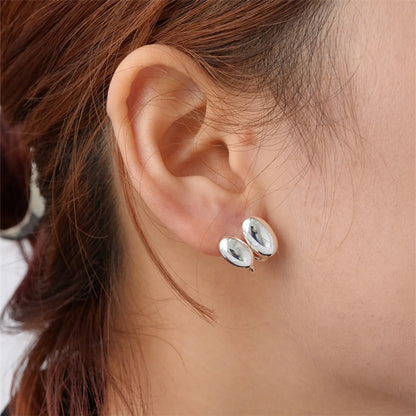 1 Pair Simple Style Geometric Plating Stainless Steel Hoop Earrings Drop Earrings