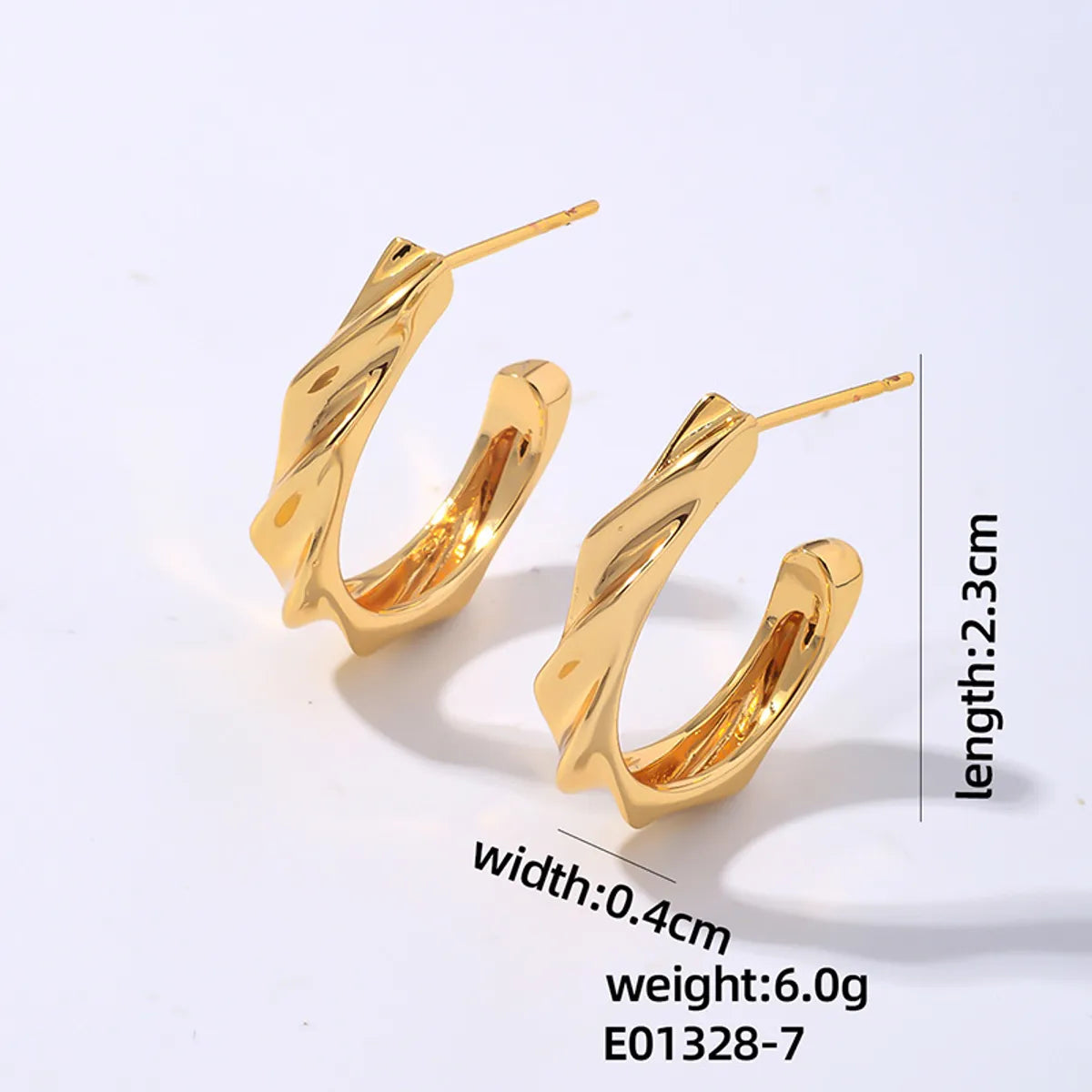 1 Pair Simple Style Geometric Plating Stainless Steel Hoop Earrings Ear Studs