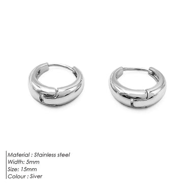 1 Pair Simple Style Geometric Plating Stainless Steel Hoop Earrings