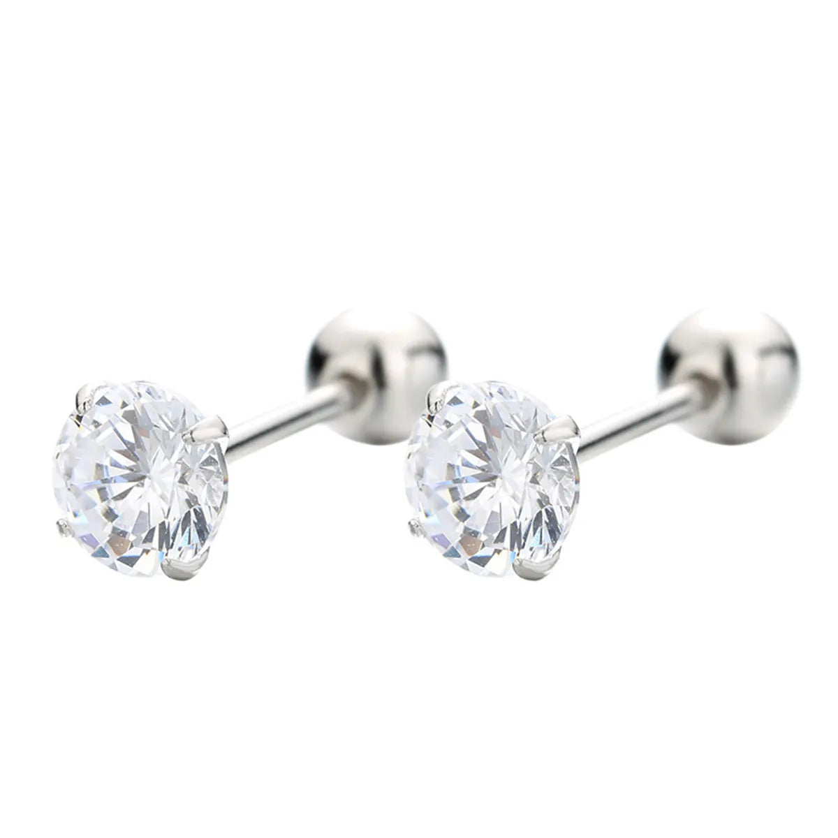 1 Pair Simple Style Geometric Plating Stainless Steel Zircon Ear Studs