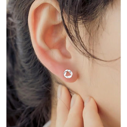 1 Pair Simple Style Geometric Plating Sterling Silver Ear Studs