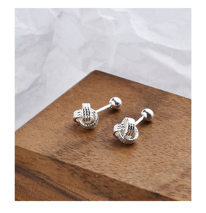 1 Pair Simple Style Geometric Plating Sterling Silver Ear Studs