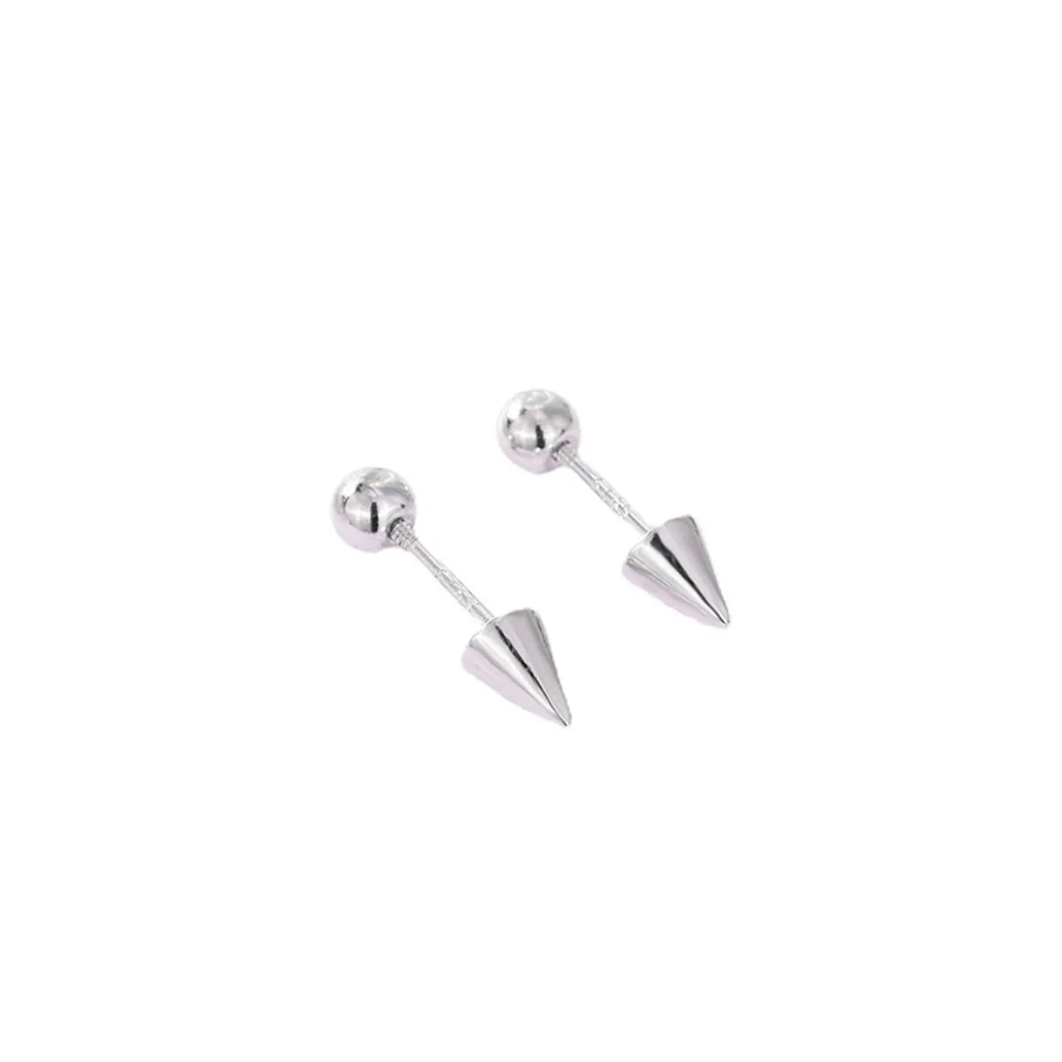 1 Pair Simple Style Geometric Plating Sterling Silver Ear Studs