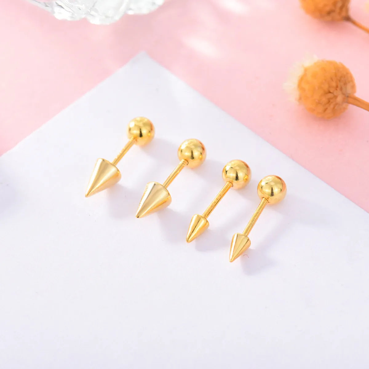 1 Pair Simple Style Geometric Plating Sterling Silver Ear Studs