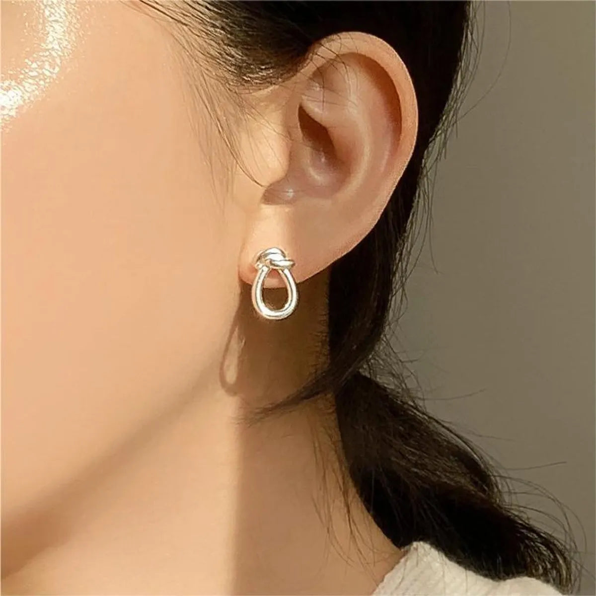 1 Pair Simple Style Geometric Plating Sterling Silver Ear Studs