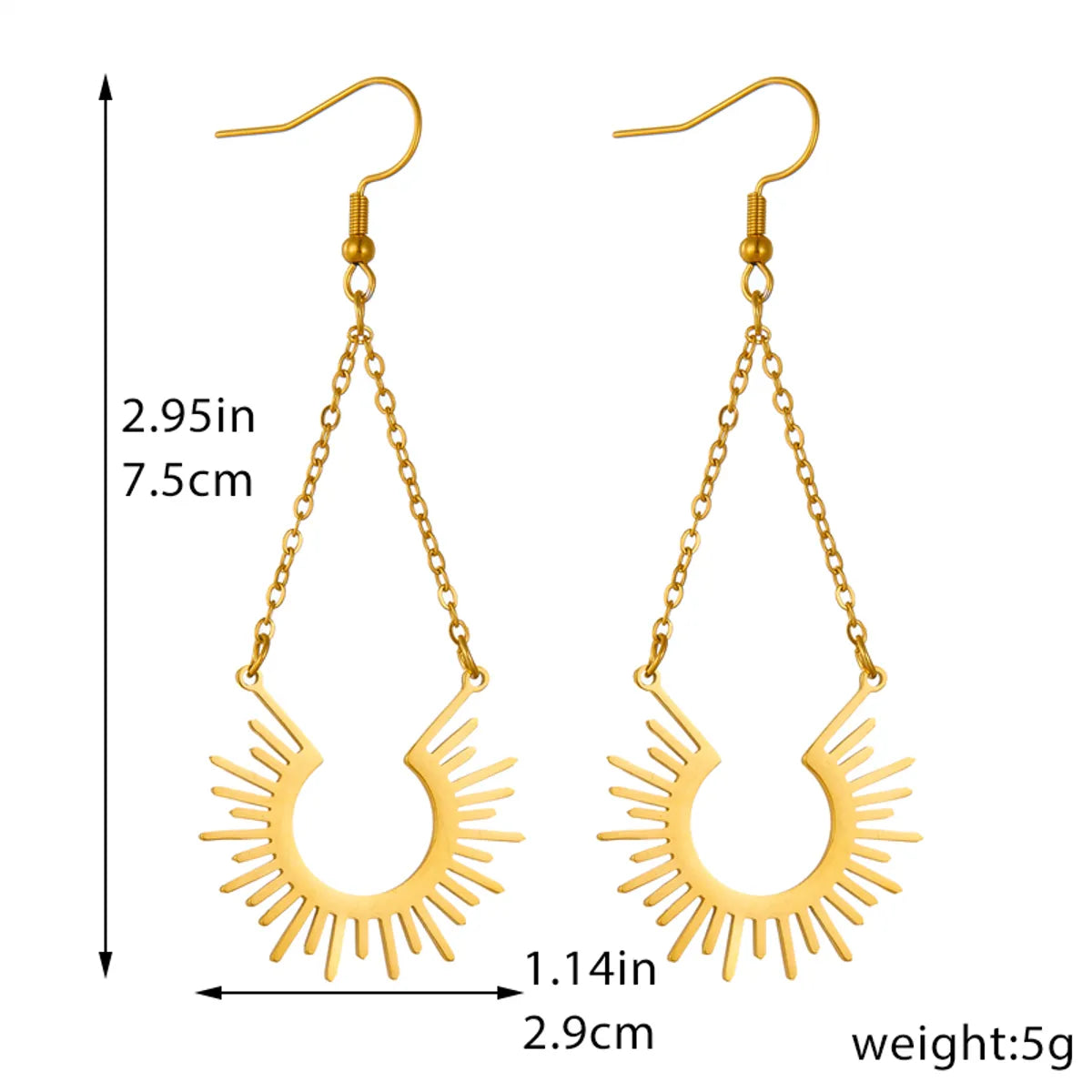 1 Pair Simple Style Geometric Plating Titanium Steel 18k Gold Plated Drop Earrings