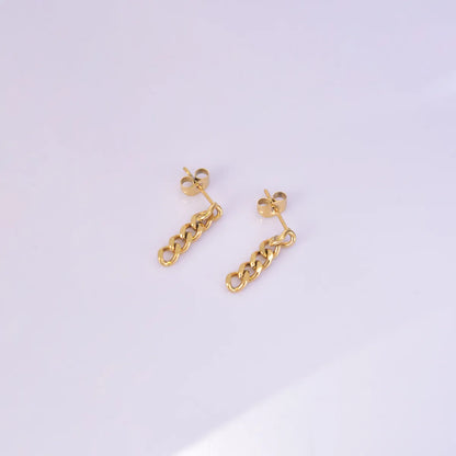 1 Pair Simple Style Geometric Plating Titanium Steel 18K Gold Plated Drop Earrings