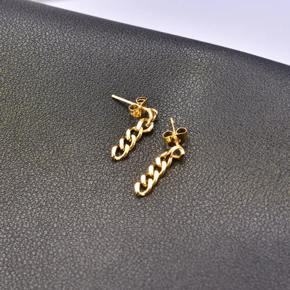 1 Pair Simple Style Geometric Plating Titanium Steel 18K Gold Plated Drop Earrings