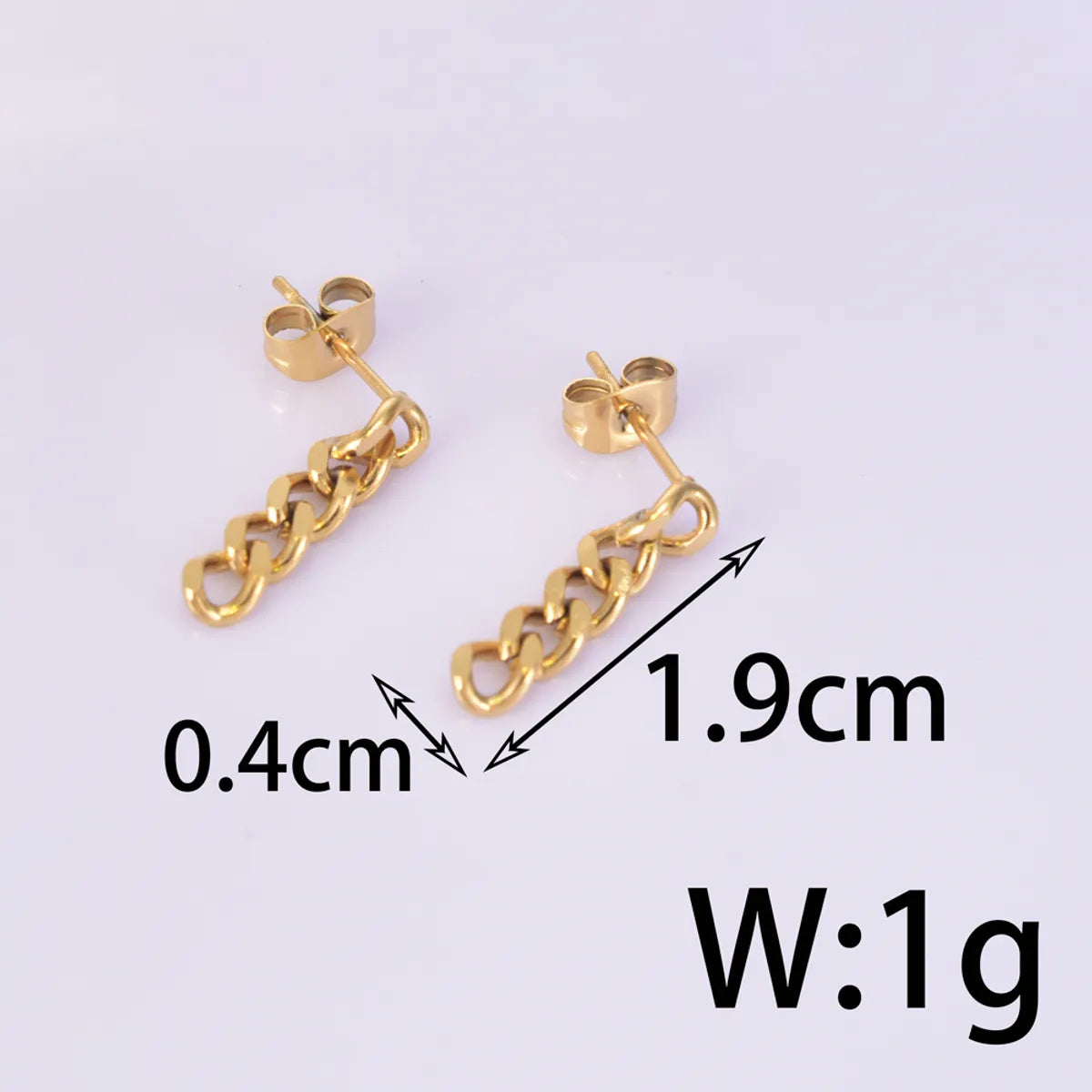 1 Pair Simple Style Geometric Plating Titanium Steel 18K Gold Plated Drop Earrings