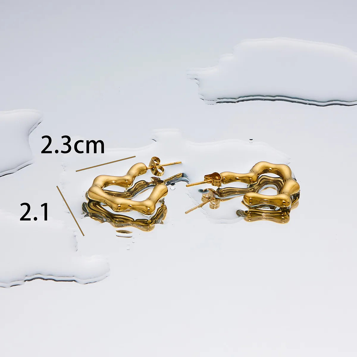 1 Pair Simple Style Geometric Plating Titanium Steel 18K Gold Plated Ear Studs