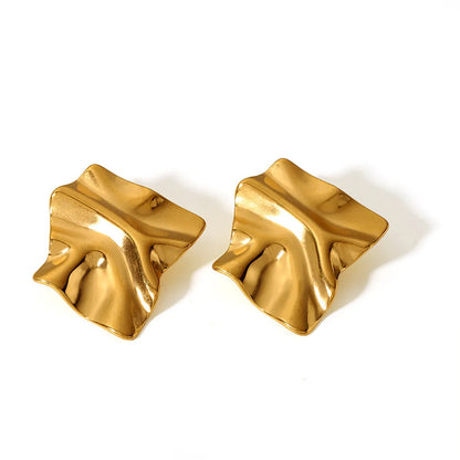 1 Pair Simple Style Geometric Plating Titanium Steel 18K Gold Plated Ear Studs