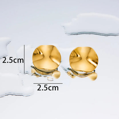 1 Pair Simple Style Geometric Plating Titanium Steel 18K Gold Plated Ear Studs