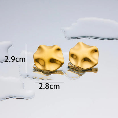 1 Pair Simple Style Geometric Plating Titanium Steel 18K Gold Plated Ear Studs