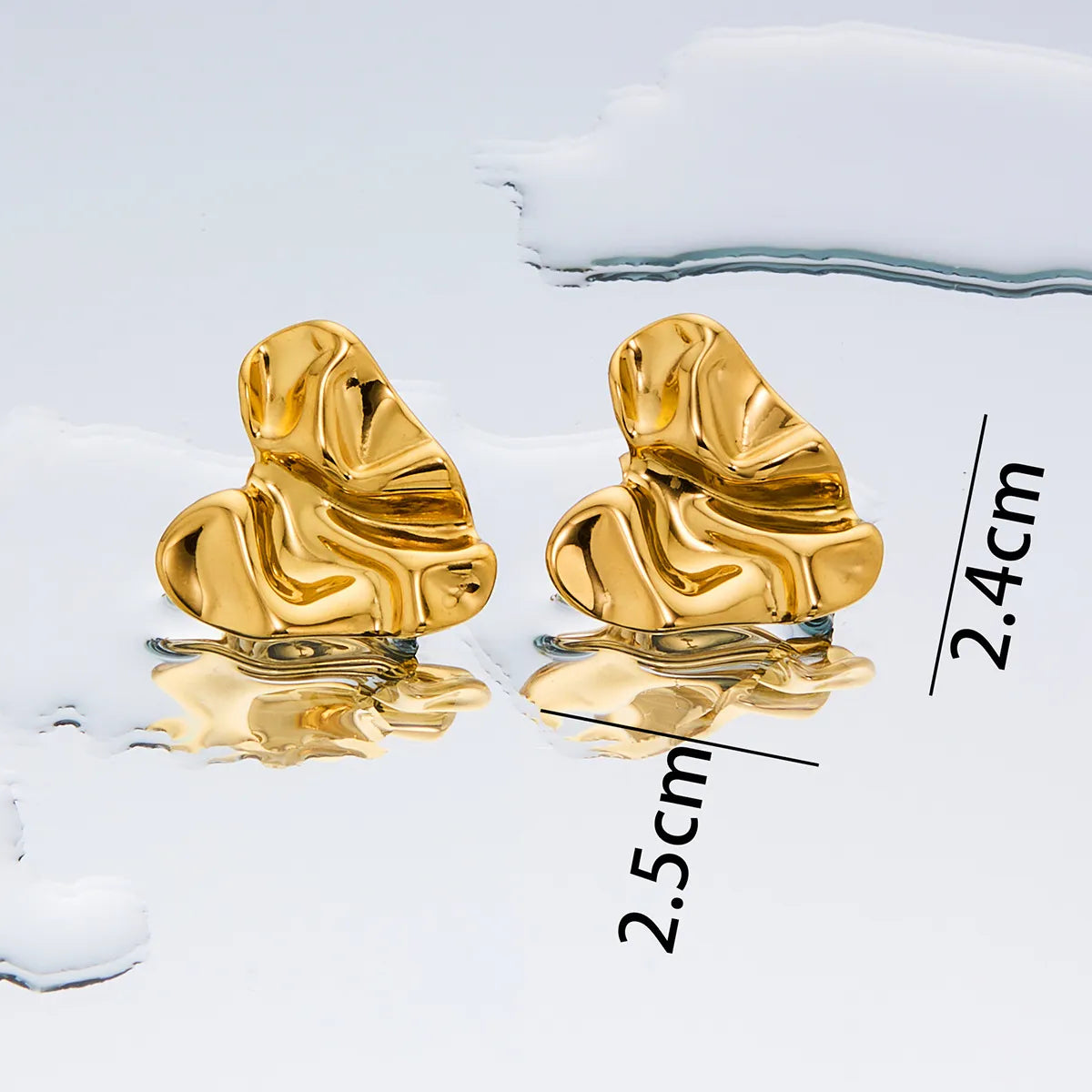 1 Pair Simple Style Geometric Plating Titanium Steel 18K Gold Plated Ear Studs