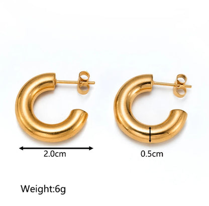 1 Pair Simple Style Geometric Plating Titanium Steel 18k Gold Plated Earrings Ear Studs