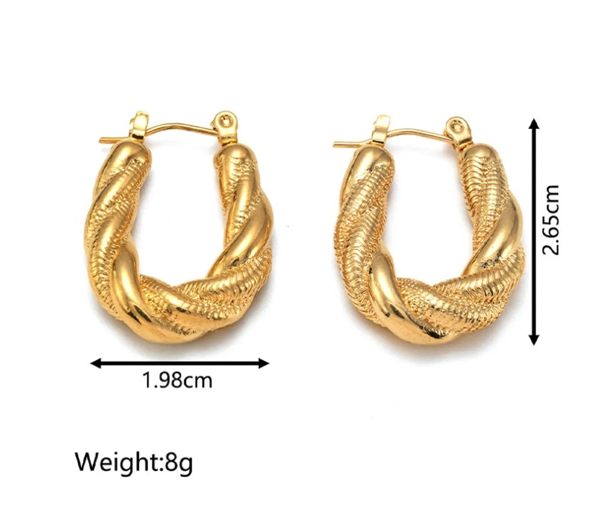 1 Pair Simple Style Geometric Plating Titanium Steel 18k Gold Plated Earrings Ear Studs