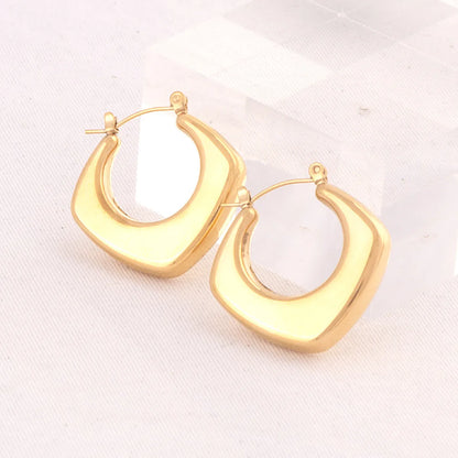 1 Pair Simple Style Geometric Plating Titanium Steel 18k Gold Plated Earrings