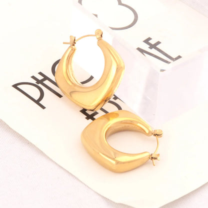 1 Pair Simple Style Geometric Plating Titanium Steel 18k Gold Plated Earrings