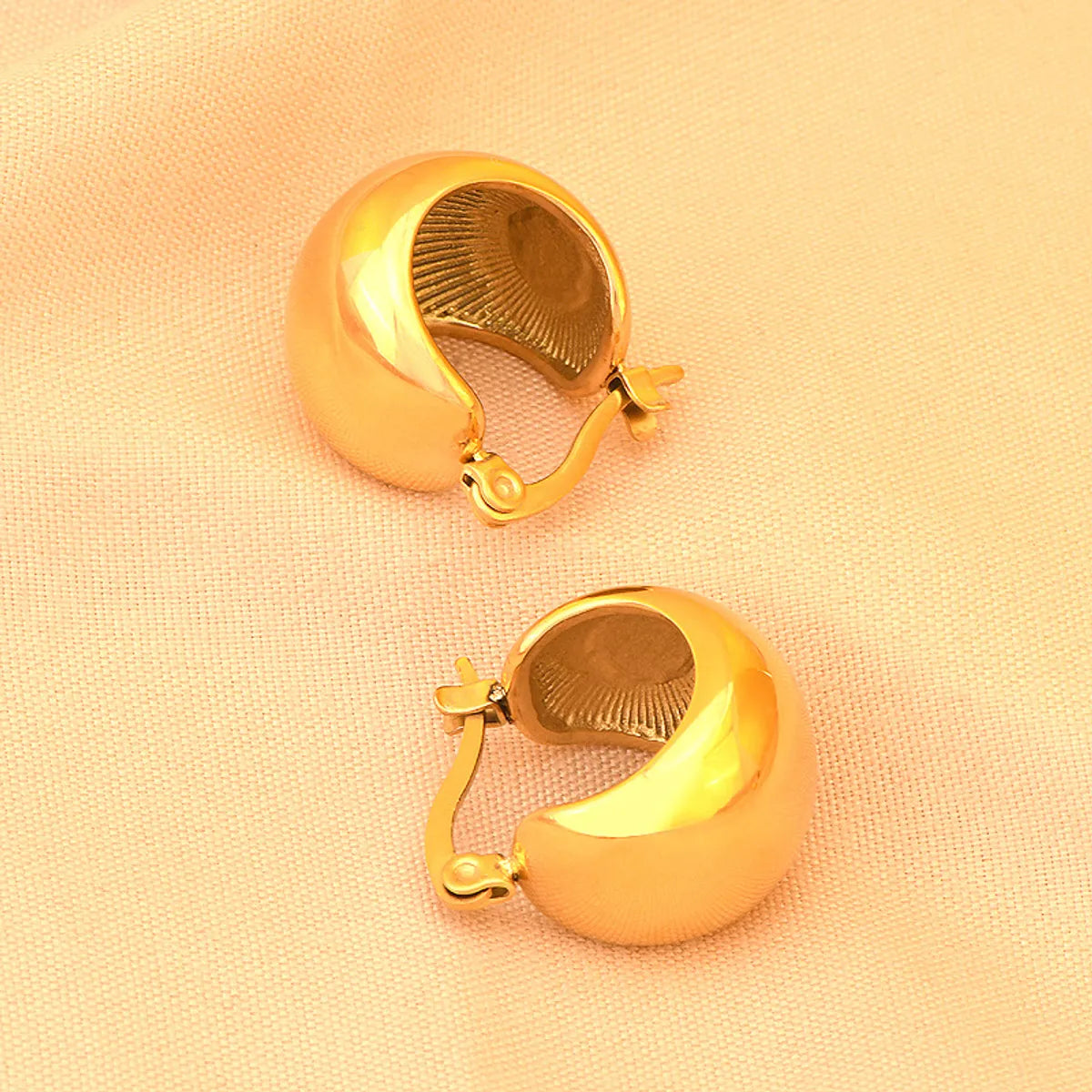 1 Pair Simple Style Geometric Plating Titanium Steel 18k Gold Plated Earrings