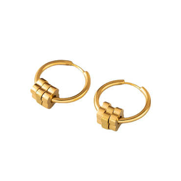 1 Pair Simple Style Geometric Plating Titanium Steel 18k Gold Plated Earrings