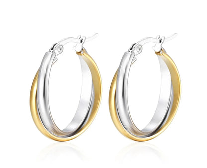 1 Pair Simple Style Geometric Plating Titanium Steel 18k Gold Plated Earrings