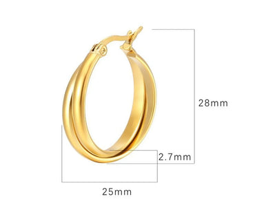 1 Pair Simple Style Geometric Plating Titanium Steel 18k Gold Plated Earrings