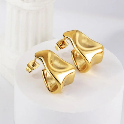 1 Pair Simple Style Geometric Plating Titanium Steel Ear Studs