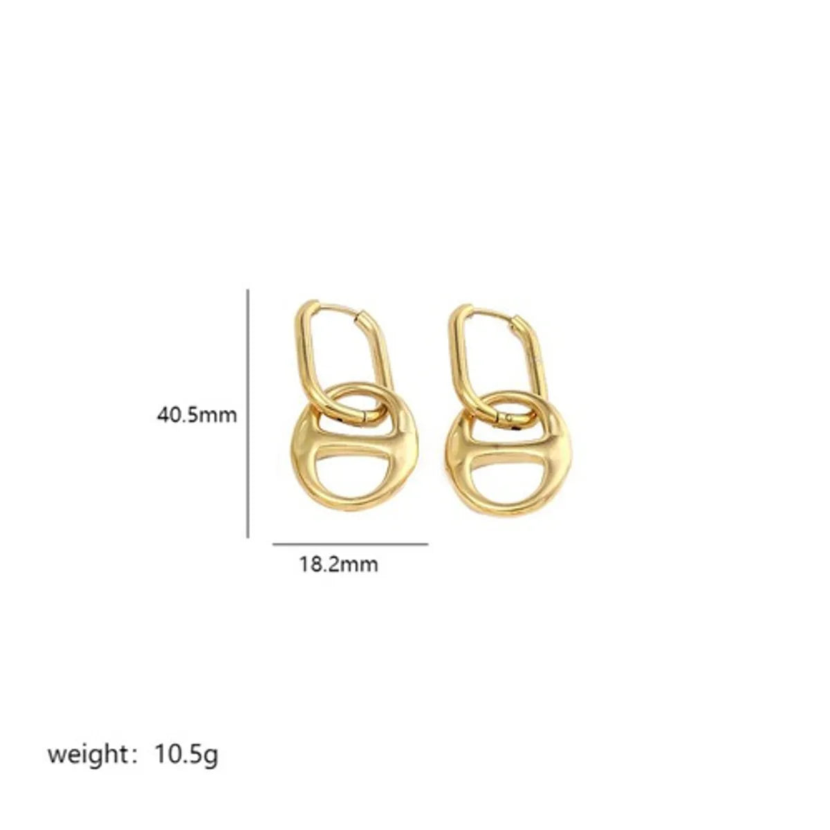 1 Pair Simple Style Geometric Polishing Plating Stainless Steel 18k Gold Plated Drop Earrings