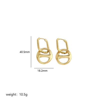 1 Pair Simple Style Geometric Polishing Plating Stainless Steel 18k Gold Plated Drop Earrings