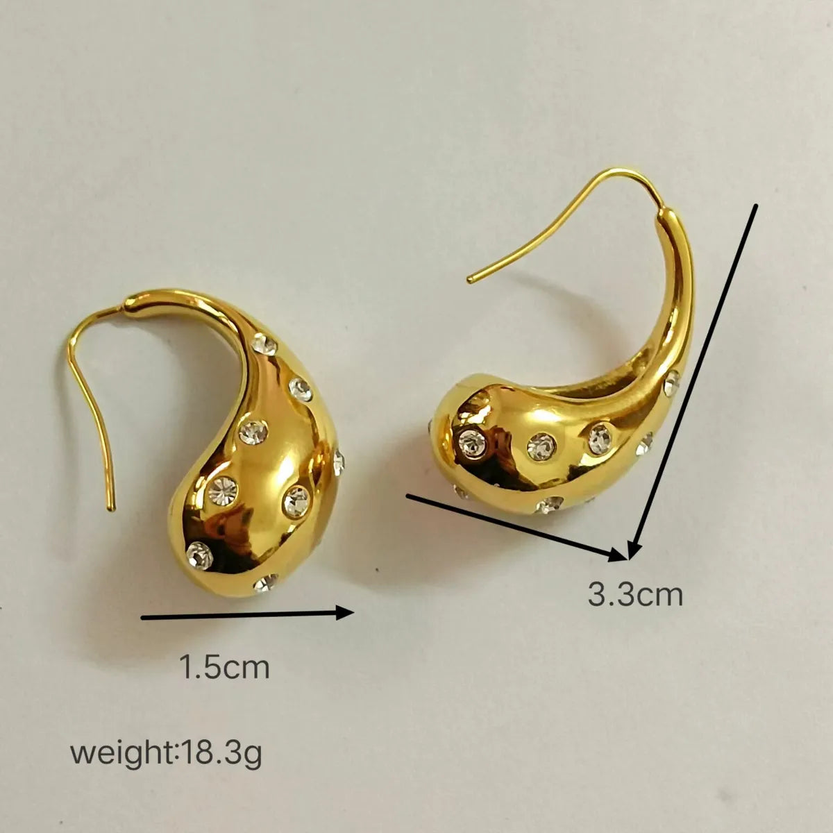 1 Pair Simple Style Geometric Polishing Plating Titanium Steel 18k Gold Plated Ear Studs