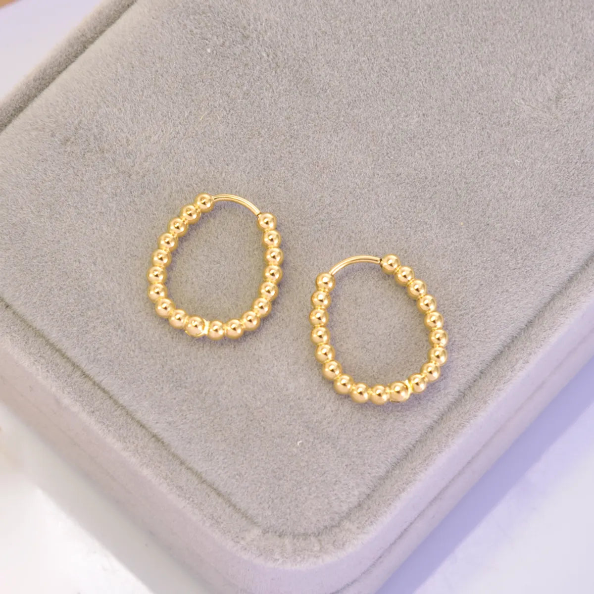 1 Pair Simple Style Geometric Round Heart Shape Titanium Steel 18K Gold Plated Hoop Earrings