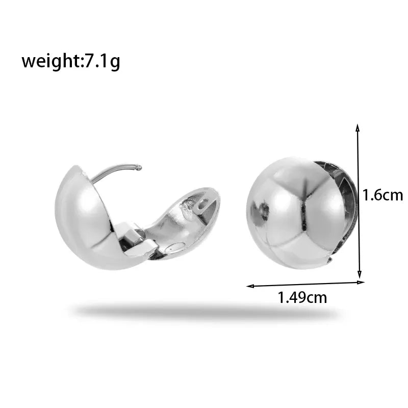 1 Pair Simple Style Geometric Round Hollow Out 304 Stainless Steel Earrings