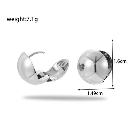 1 Pair Simple Style Geometric Round Hollow Out 304 Stainless Steel Earrings