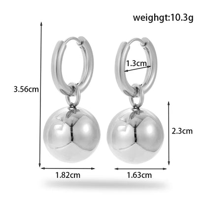 1 Pair Simple Style Geometric Round Hollow Out 304 Stainless Steel Earrings