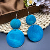 1 Pair Simple Style Geometric Round Wood Drop Earrings