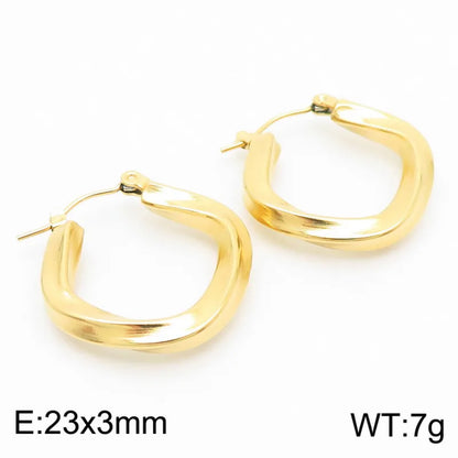 1 Pair Simple Style Geometric Solid Color 304 Stainless Steel 18K Gold Plated Earrings