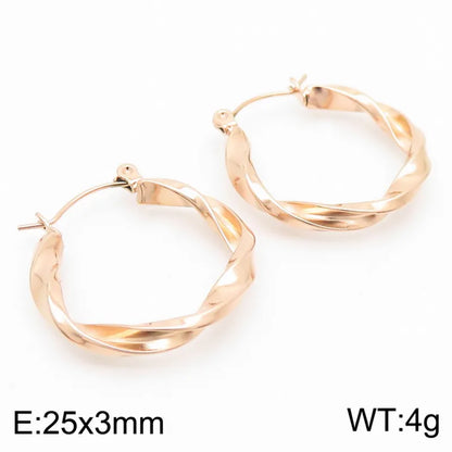 1 Pair Simple Style Geometric Solid Color 304 Stainless Steel 18K Gold Plated Earrings