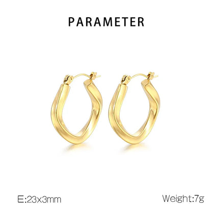 1 Pair Simple Style Geometric Solid Color 304 Stainless Steel 18K Gold Plated Earrings