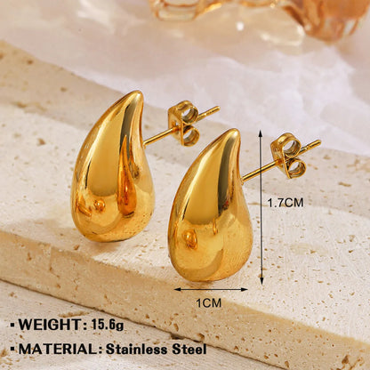 1 Pair Simple Style Geometric Solid Color 304 Stainless Steel Drop Earrings