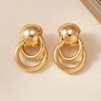 1 Pair Simple Style Geometric Solid Color Alloy Drop Earrings