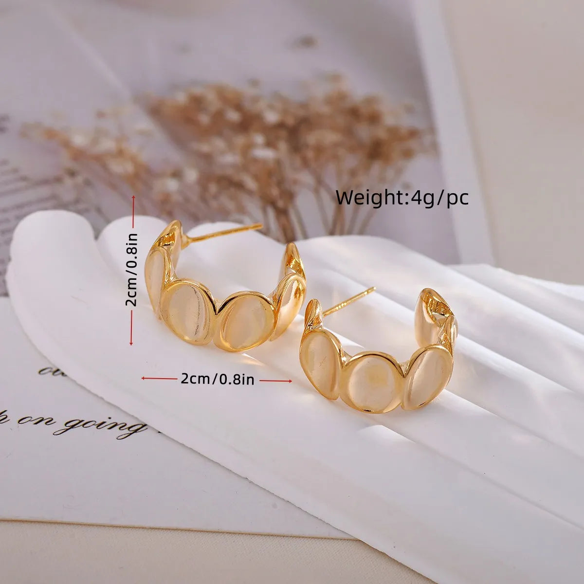 1 Pair Simple Style Geometric Solid Color Plating Copper Ear Studs