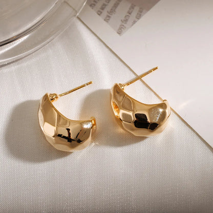 1 Pair Simple Style Geometric Solid Color Plating Copper Ear Studs