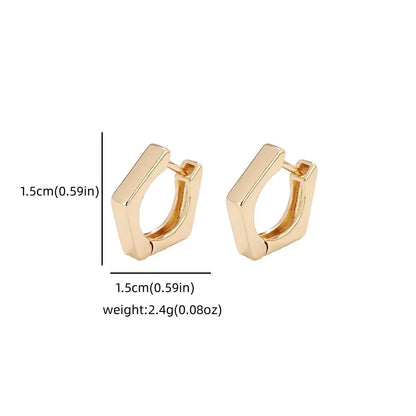 1 Pair Simple Style Geometric Solid Color Plating Metal Ear Clip