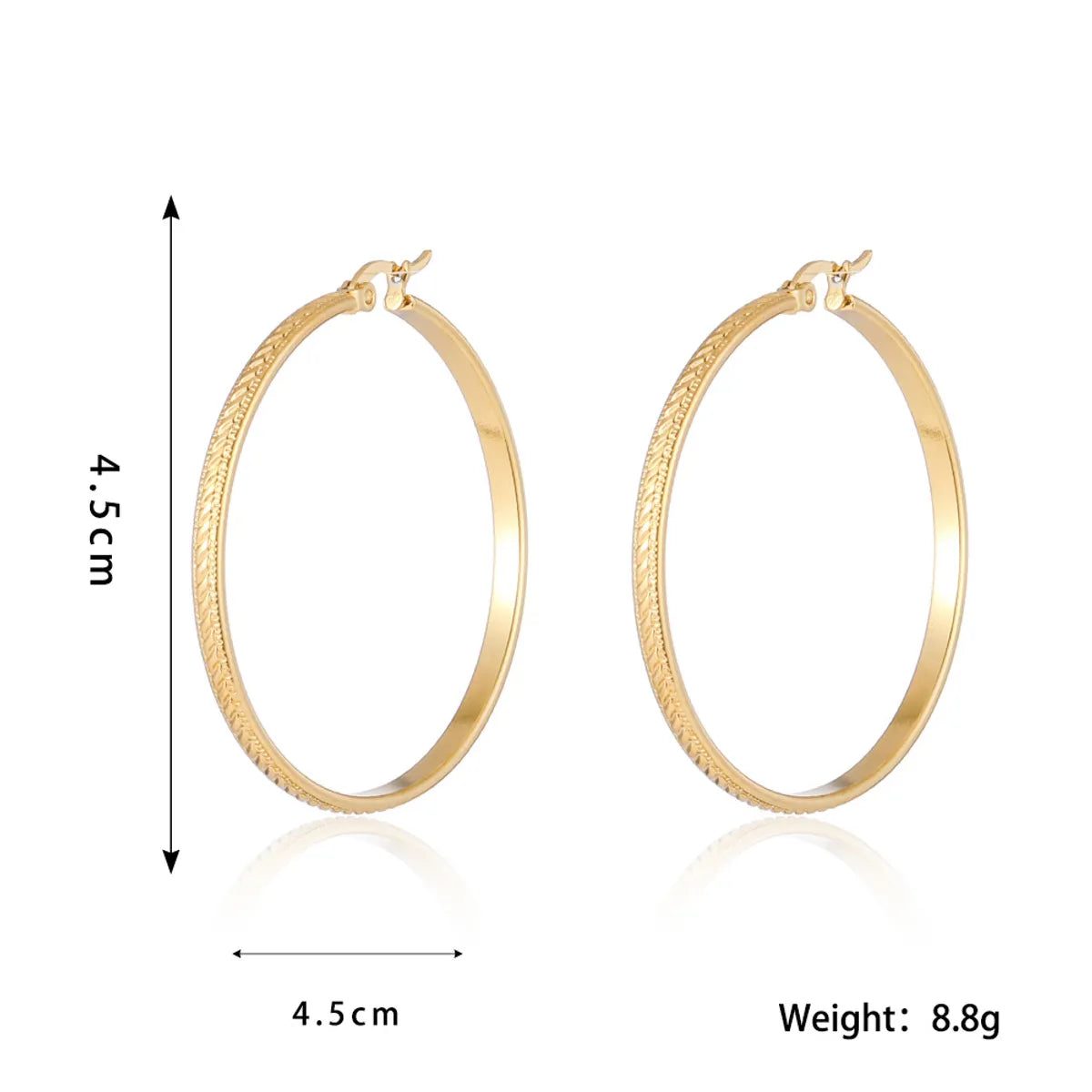 1 Pair Simple Style Geometric Solid Color Plating Stainless Steel Hoop Earrings