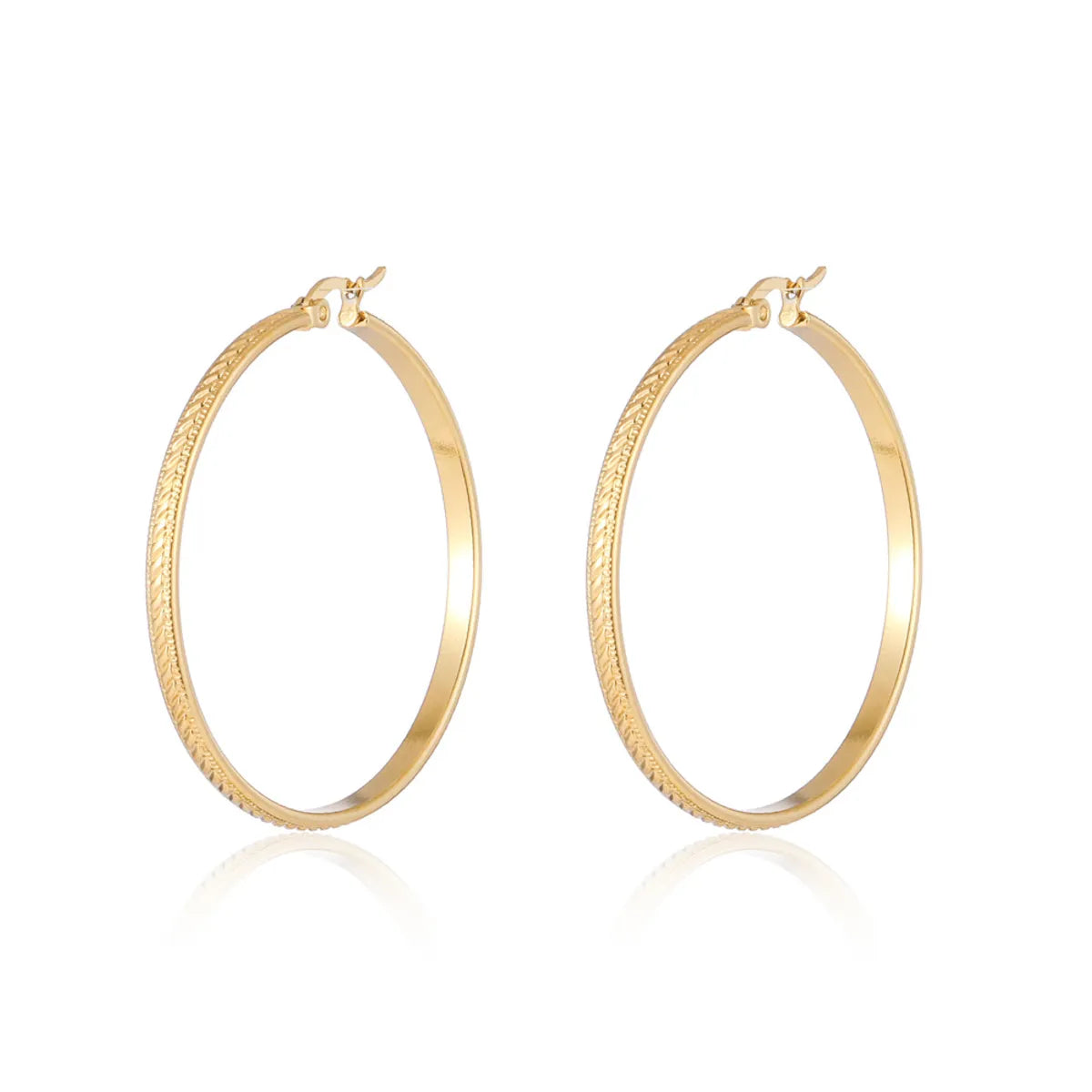 1 Pair Simple Style Geometric Solid Color Plating Stainless Steel Hoop Earrings