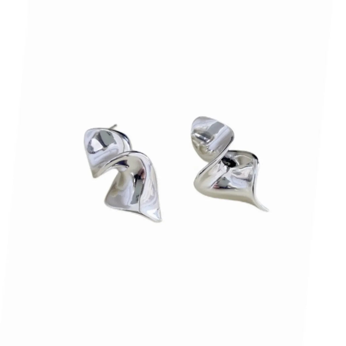 1 Pair Simple Style Geometric Solid Color Plating Sterling Silver Ear Studs