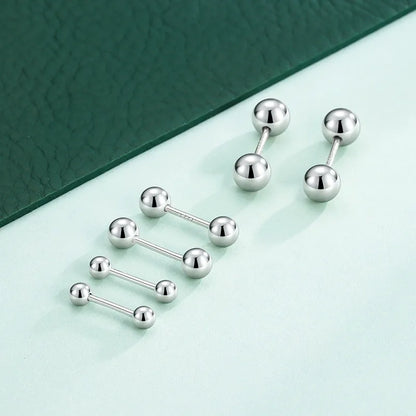 1 Pair Simple Style Geometric Solid Color Plating Sterling Silver Ear Studs