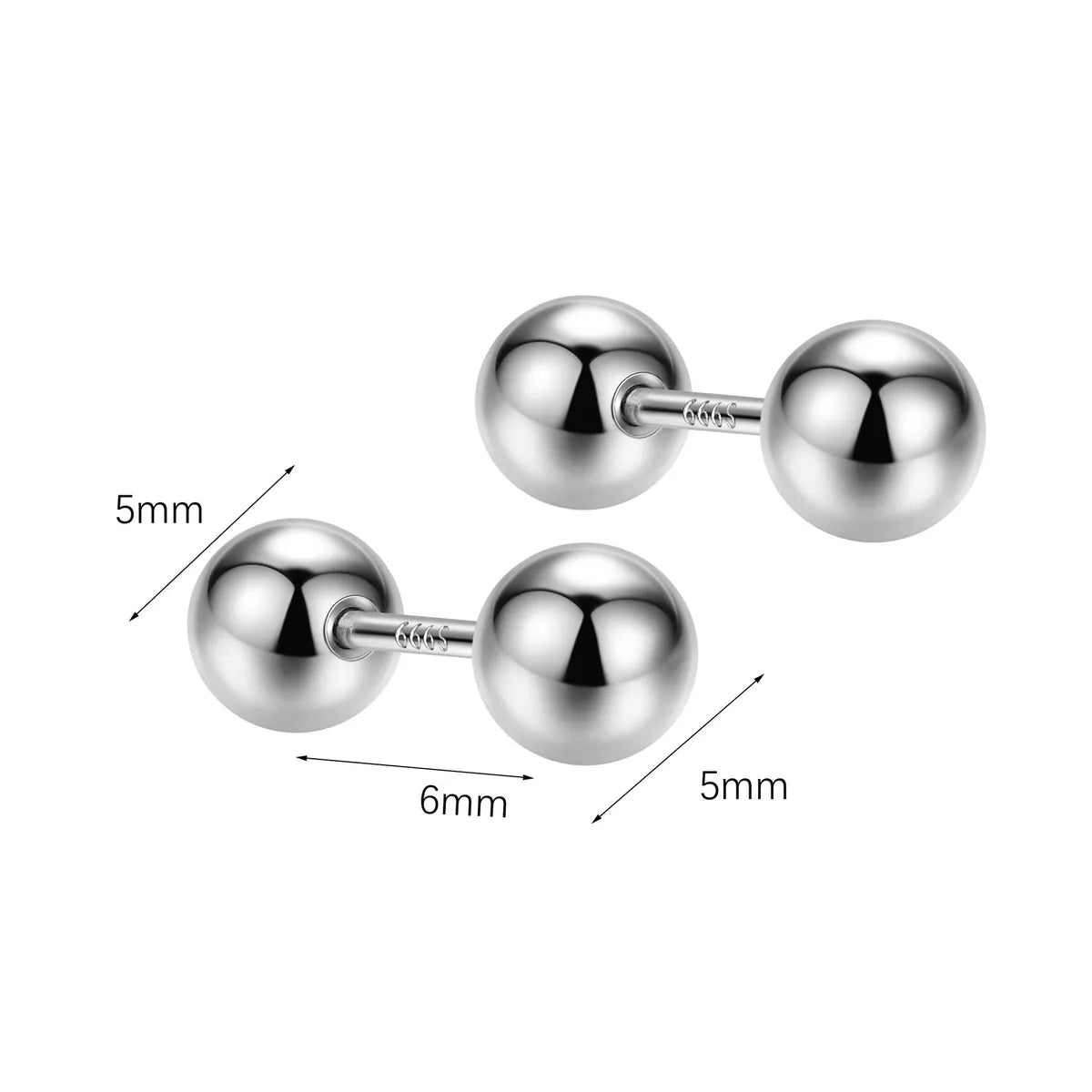 1 Pair Simple Style Geometric Solid Color Plating Sterling Silver Ear Studs