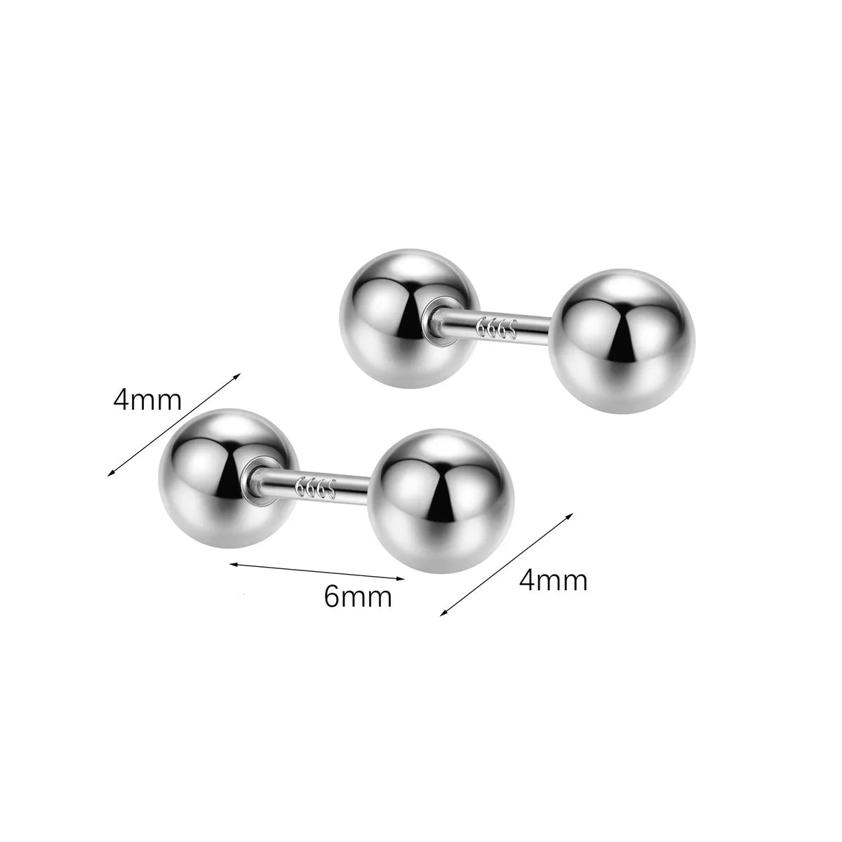 1 Pair Simple Style Geometric Solid Color Plating Sterling Silver Ear Studs